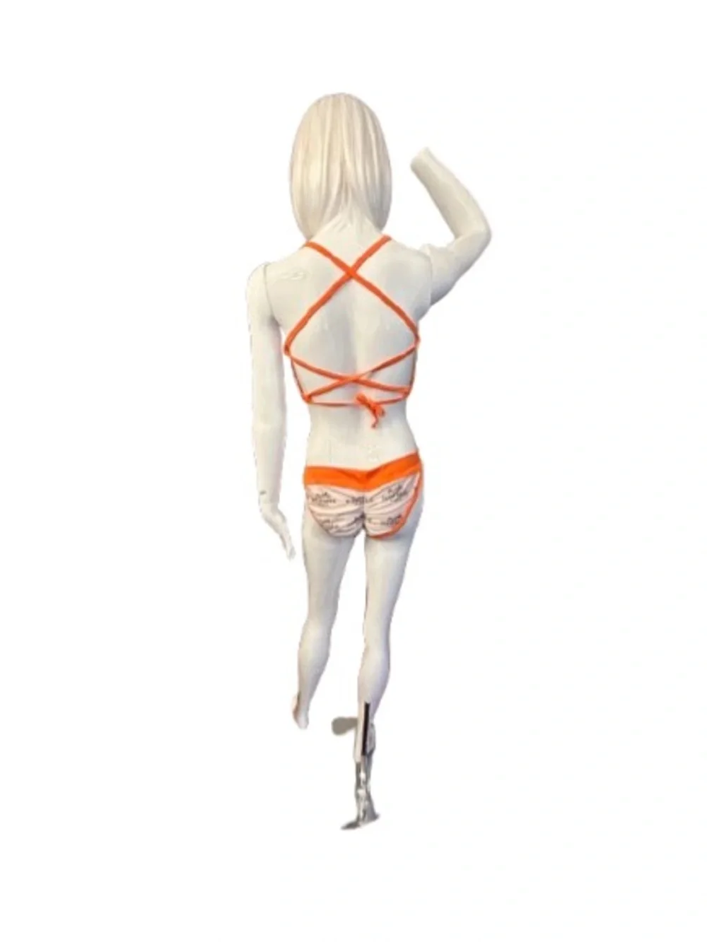 Custom Hermès Inspired Orange & White Bikini Set | Boutique | Size XL runs small